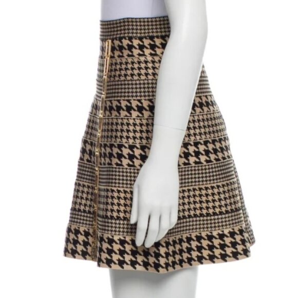 Hervé Léger High-Waisted Houndstooth Mini Skirt - Picture 3 of 11